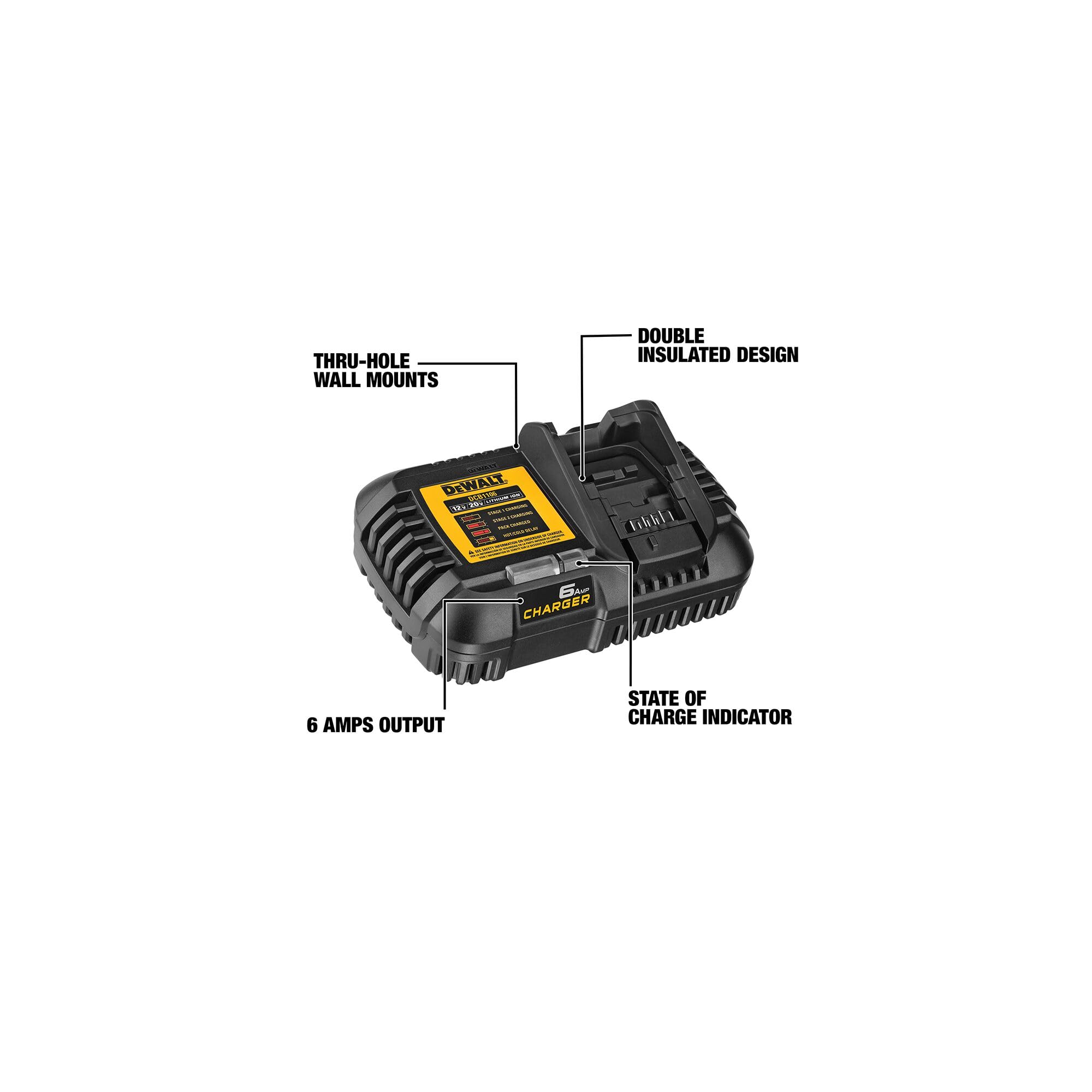 dewalt-dcb1106-6-amp-battery-charger-for-12v-max-20v-max-flexvolt image 2