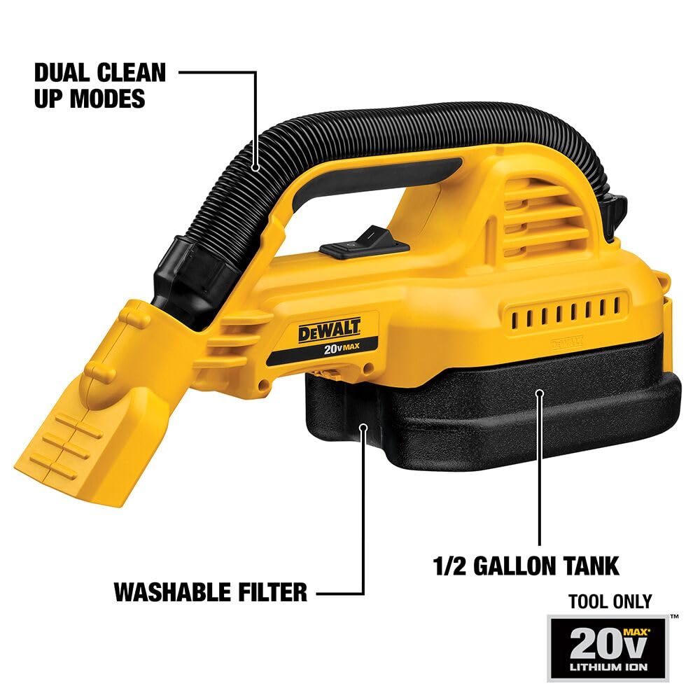 dewalt-20v-max-cordless-wet-dry-hand-vacuum-1-2-gallon-bare-tool-dcv517b image 5