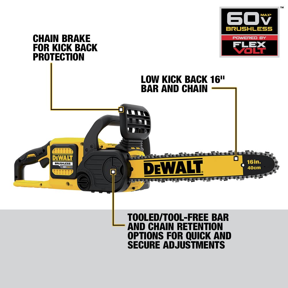 dewalt-flexvolt-dccs670t1-60v-max-16-inch-cordless-chainsaw-kit-with-2-0ah-batte image 5