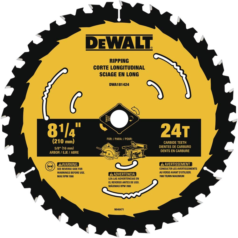dewalt-dwa181424-8-1-4-24-tooth-framing-ripping-circular-saw-blade image 1