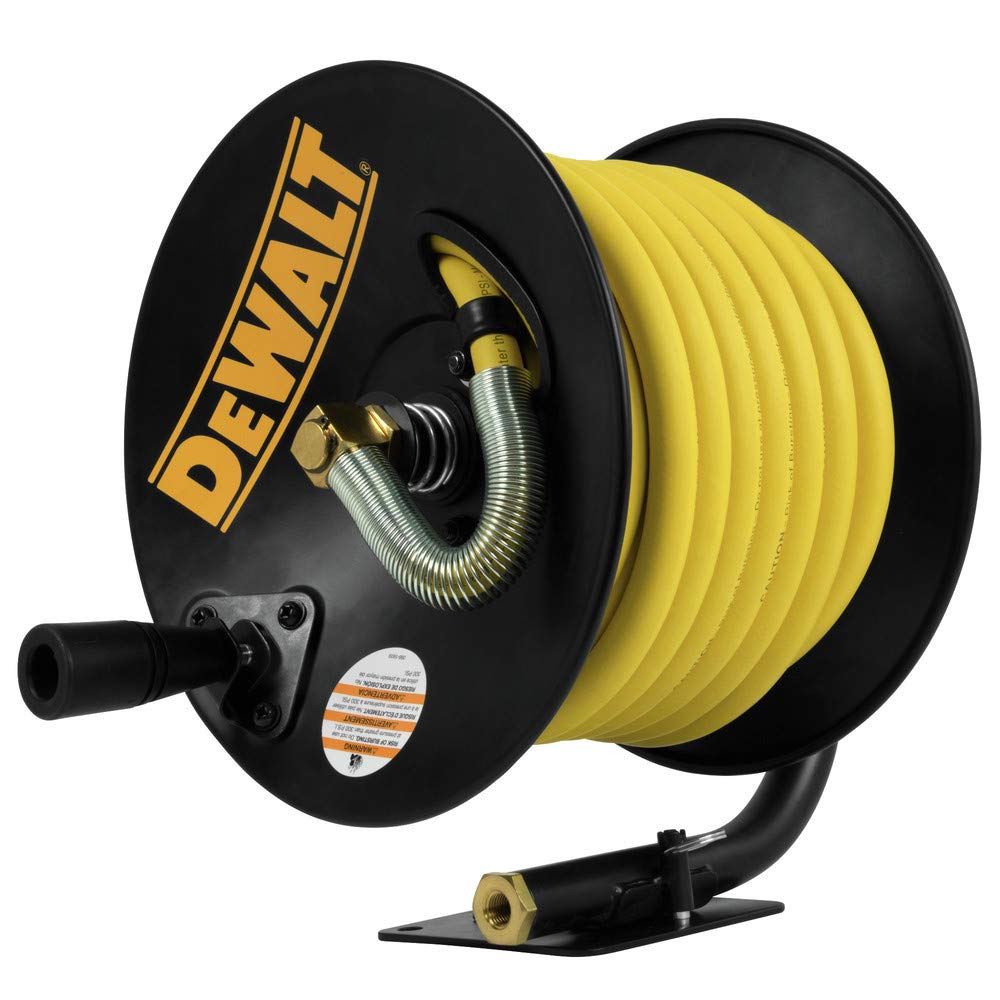 dewalt-dxcm024-0348-3-8-in-x-50-ft-manual-hose-reel-with-rubber-hose-yellow image 3