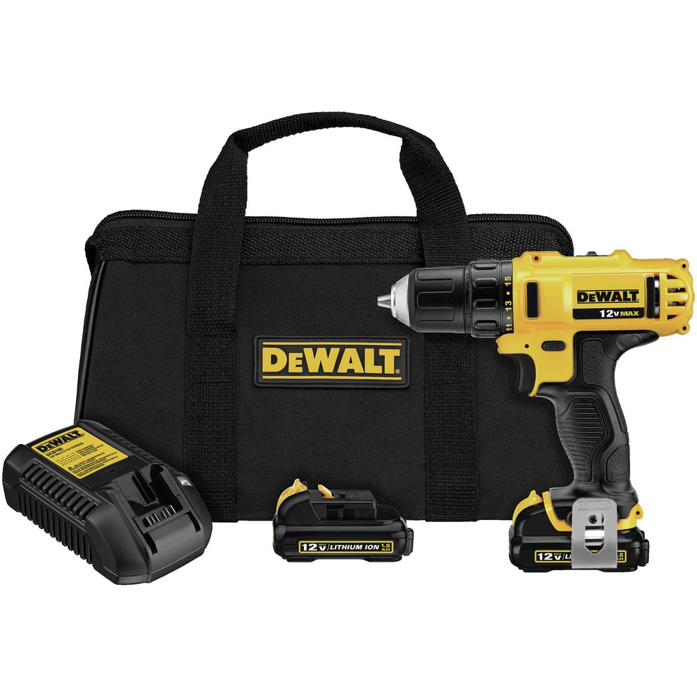 dewalt-12v-max-3-8-inch-cordless-drill-driver-kit-with-battery-and-charger-dcd71 image 1