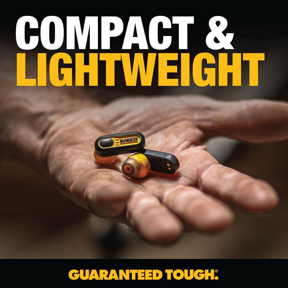 dewalt-heavy-duty-true-wireless-earbuds-with-type-c-charging-case-yellow image 7