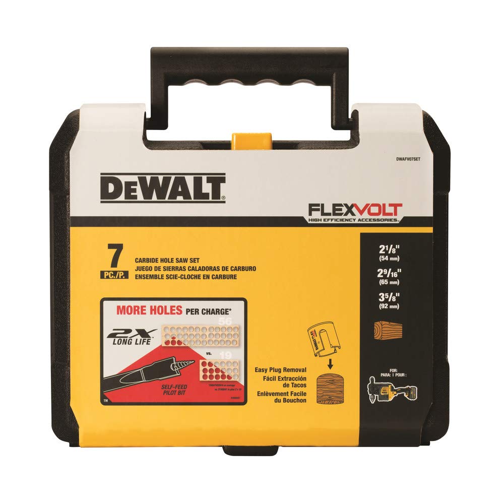 dewalt-flexvolt-carbide-hole-saw-kit-wood-drilling-7-piece-dwafv07set image 1