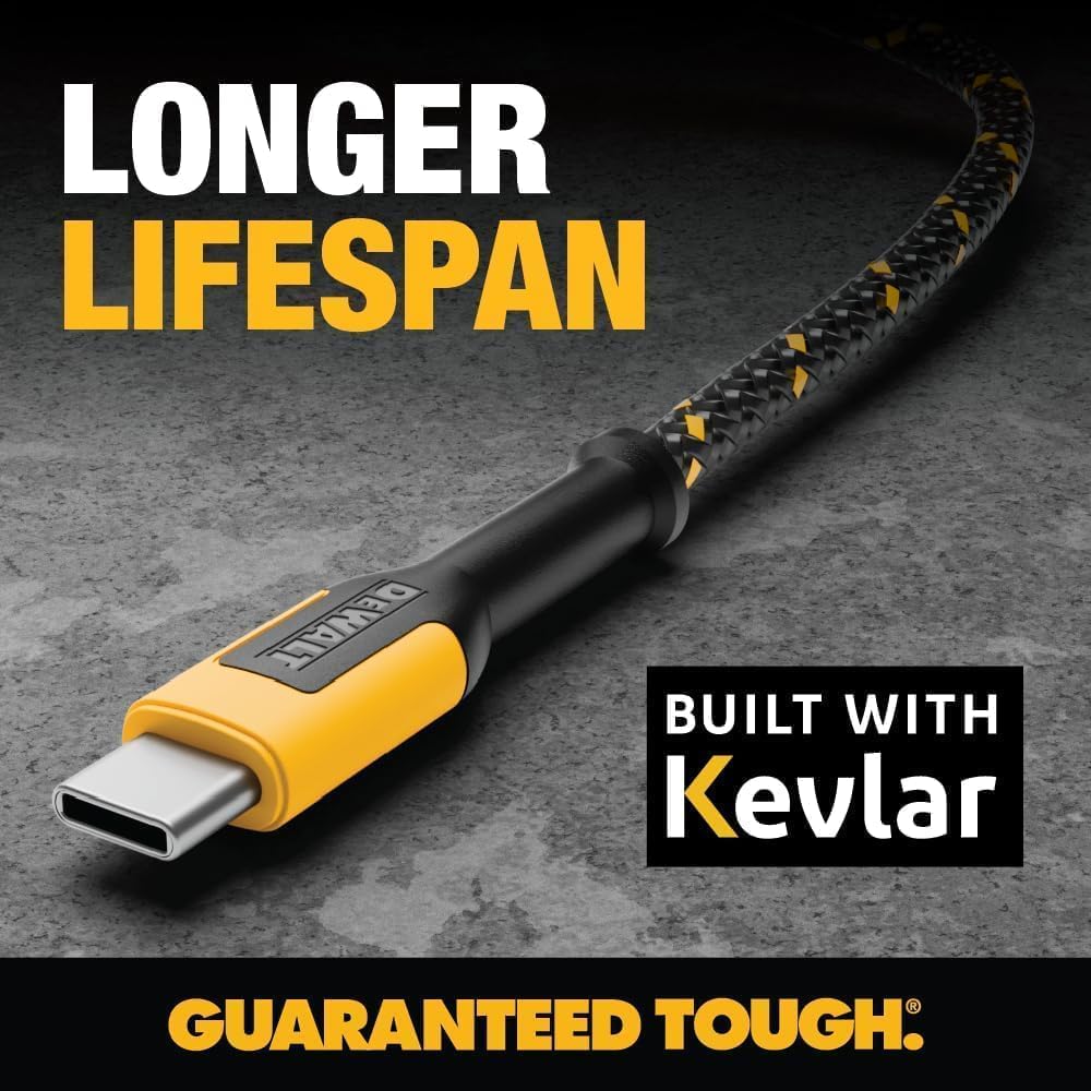 dewalt-heavy-duty-usb-a-to-usb-c-cable-6-ft-kevlar-reinforced-black image 2