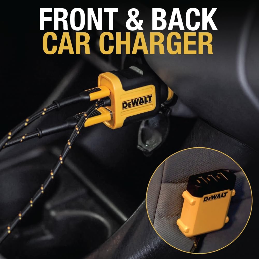 dewalt-heavy-duty-72w-5-port-usb-car-charger-with-pd-30w-qc-3-0-and-6ft-cable image 4