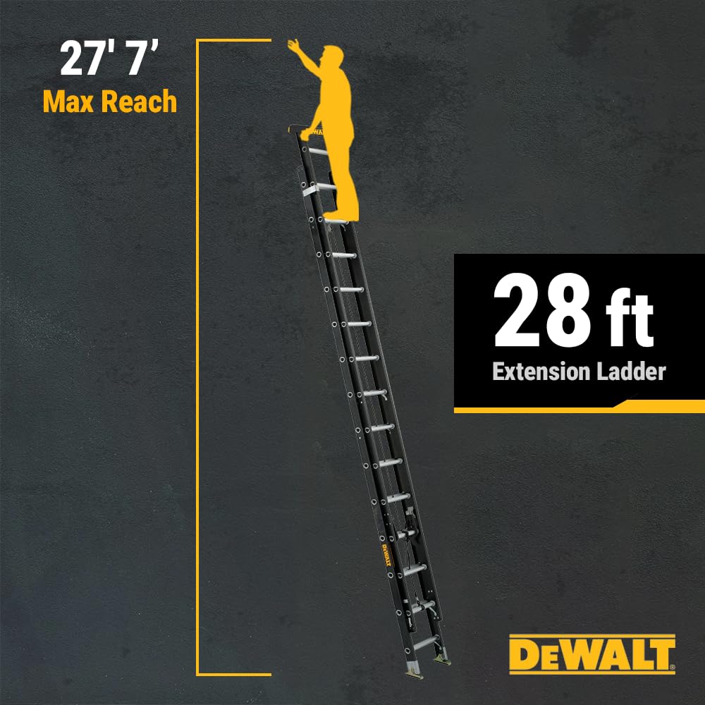dewalt-dxl3020-28pt-type-ia-300-lb-rated-28-foot-fiberglass-extension-ladder-wit image 4