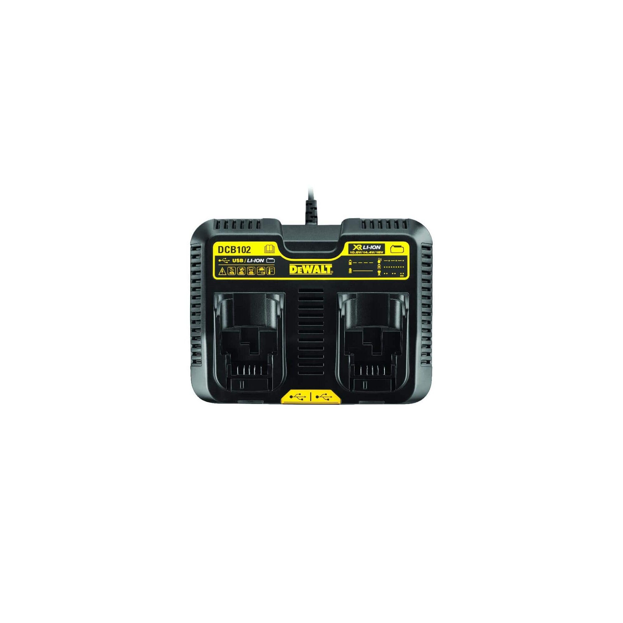 dewalt-dcb102-12v-20v-max-dual-bay-battery-charger-with-2-usb-ports image 4