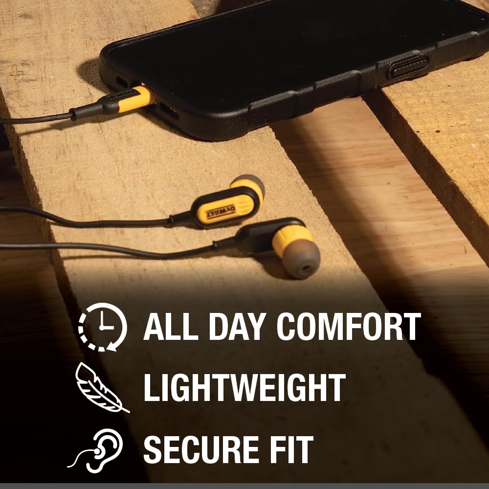 dewalt-heavy-duty-lightning-earphones-ipx6-water-resistant-wired-headphones-for- image 7