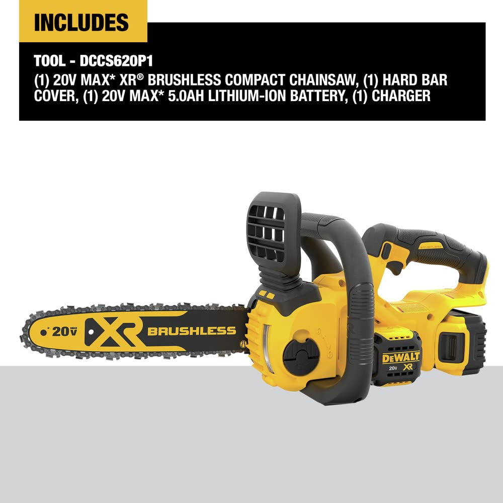 dewalt-dccs620p1-20v-max-compact-chainsaw-kit-with-5ah-battery image 2
