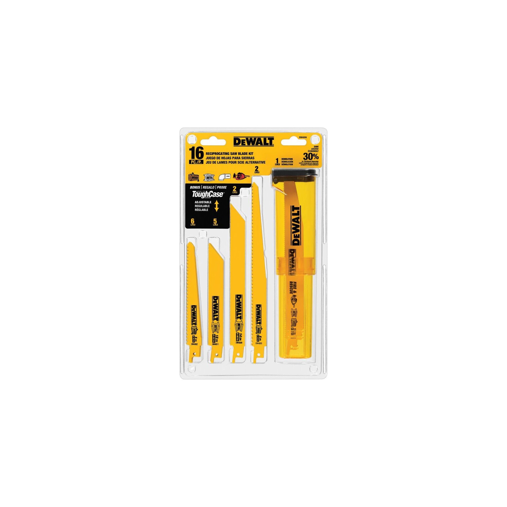 dewalt-dw4899c-bi-metal-reciprocating-saw-blade-set-16-piece image 6
