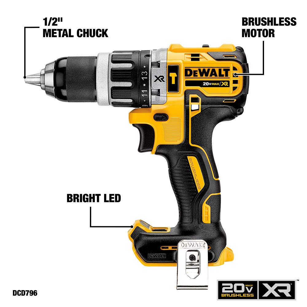 dewalt-20v-max-xr-hammer-drill-impact-driver-combo-kit-2-tool-dck287d1m1 image 3