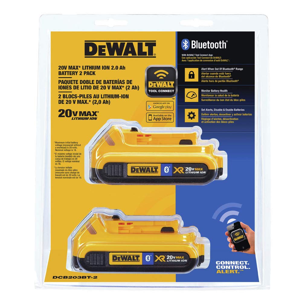 dewalt-dcb203bt-2-20v-max-2ah-bluetooth-battery-2-pack-certified-refurbished image 4