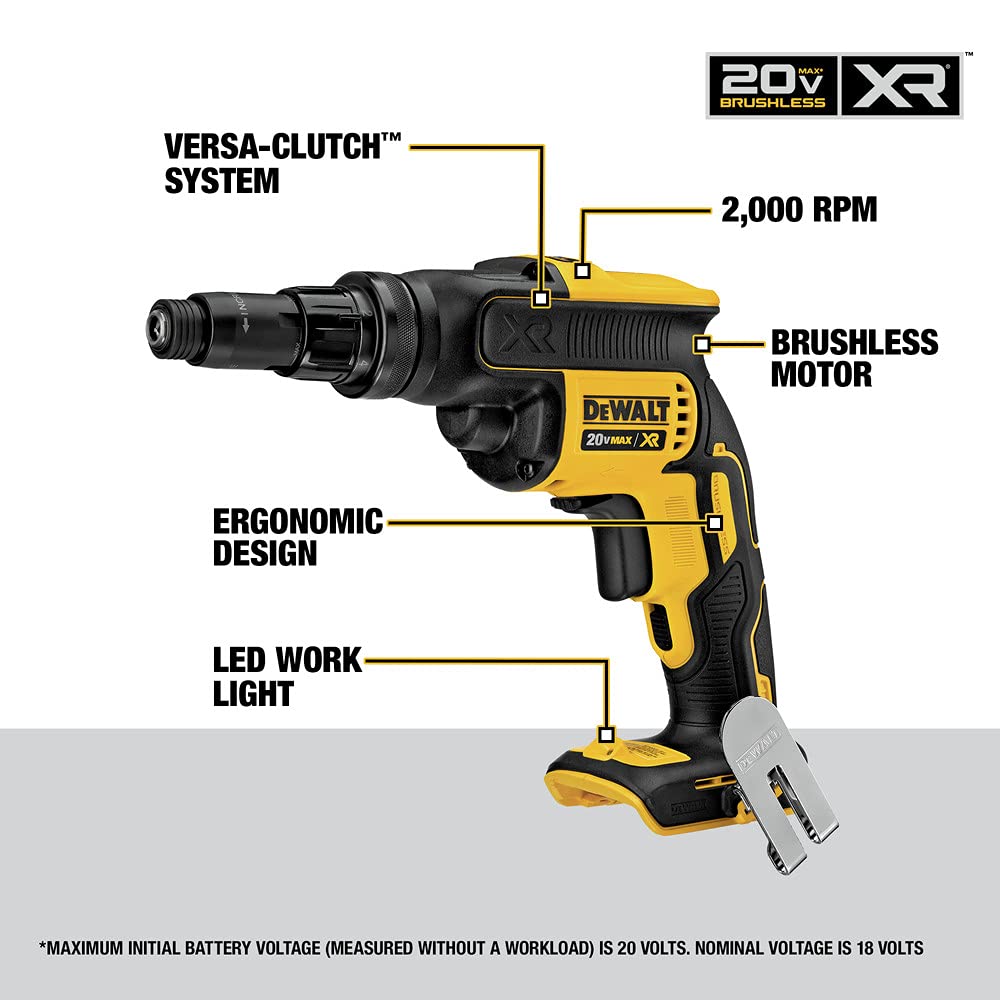 dewalt-20v-max-xr-dcf622b-brushless-versa-clutch-screw-gun-tool-only image 3