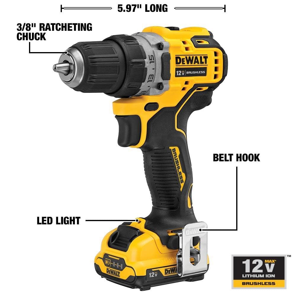 dewalt-xtreme-12v-max-brushless-3-8-cordless-drill-driver-kit-dcd701f2 image 3
