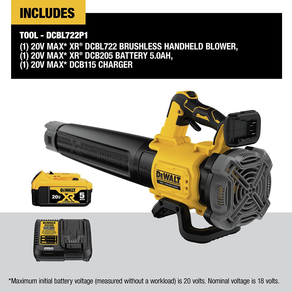 dewalt-20v-max-xr-brushless-leaf-blower-125-mph-450-cfm-dcbl722p1 image 2