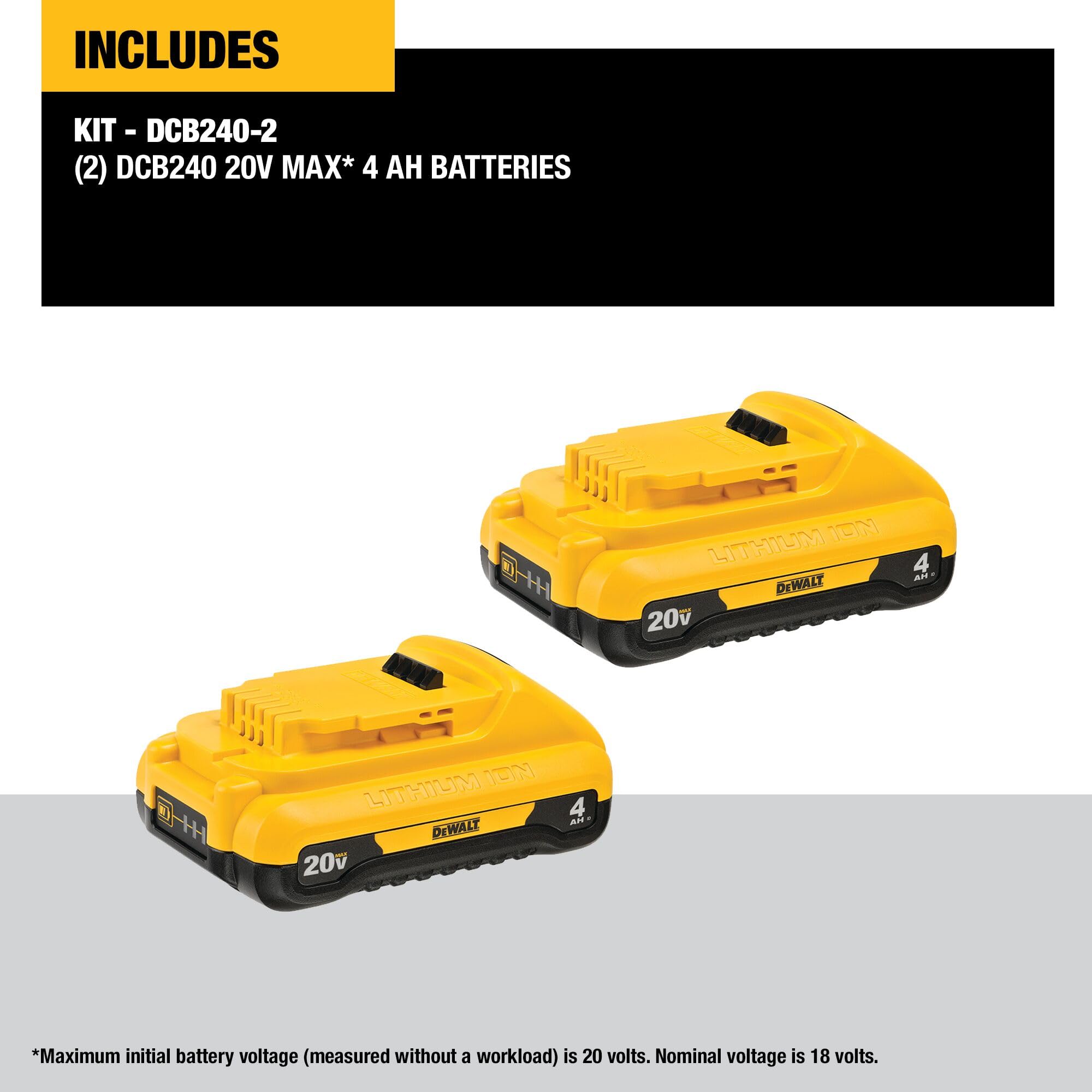 dewalt-20v-max-4ah-battery-2-pack-dcb240-2-with-fuel-gauge image 2