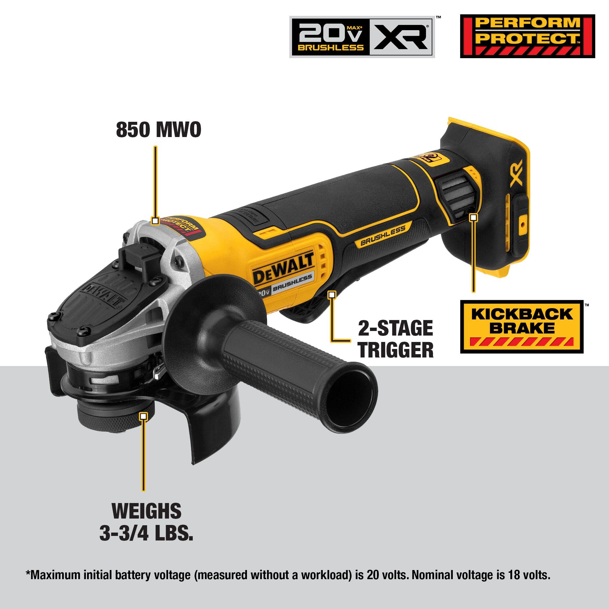 dewalt-dcg413b-20v-max-brushless-4-1-2-angle-grinder-tool-only-9-000-rpm image 2