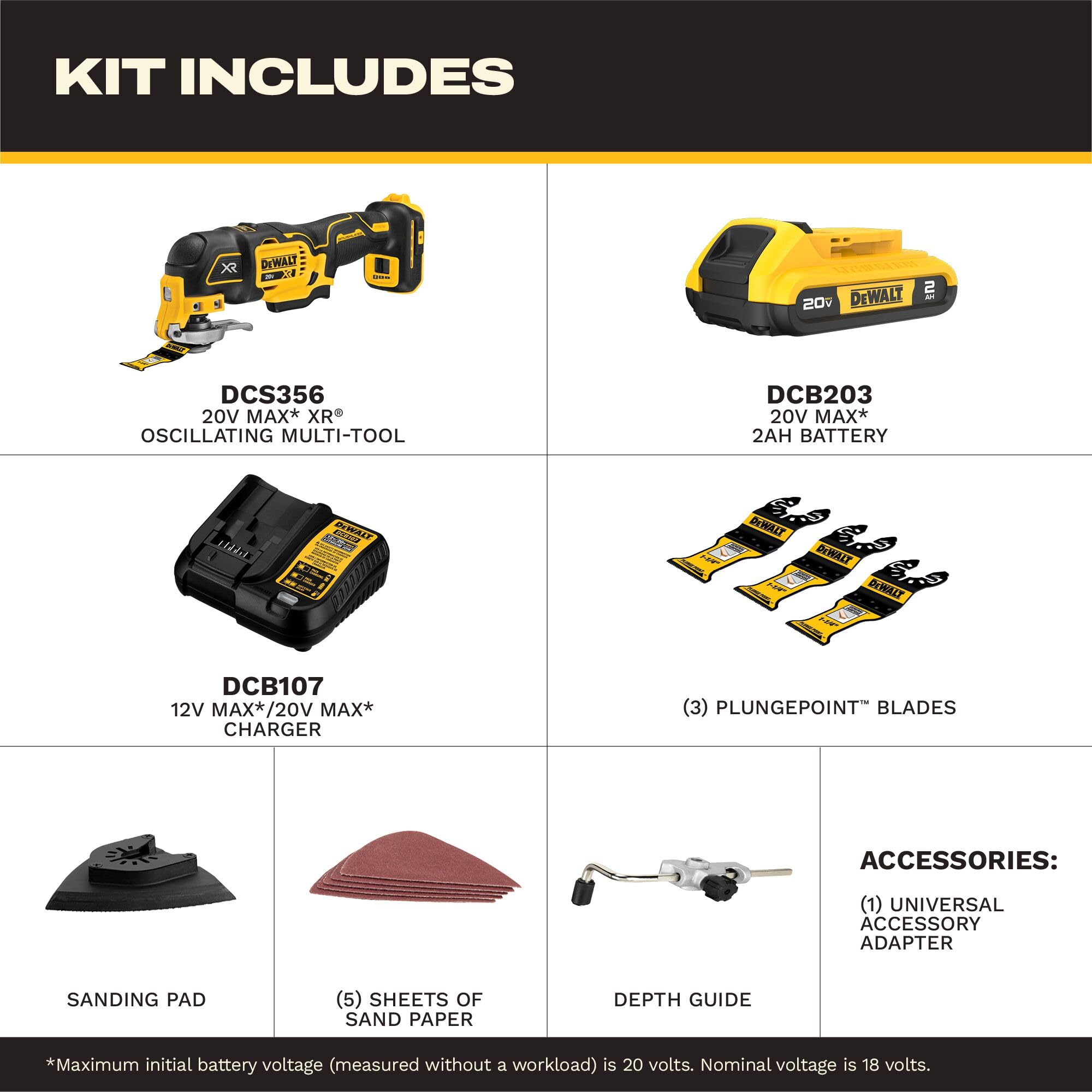dewalt-dcs356d1-20v-max-xr-brushless-oscillating-multi-tool-kit-with-28-accessor image 2