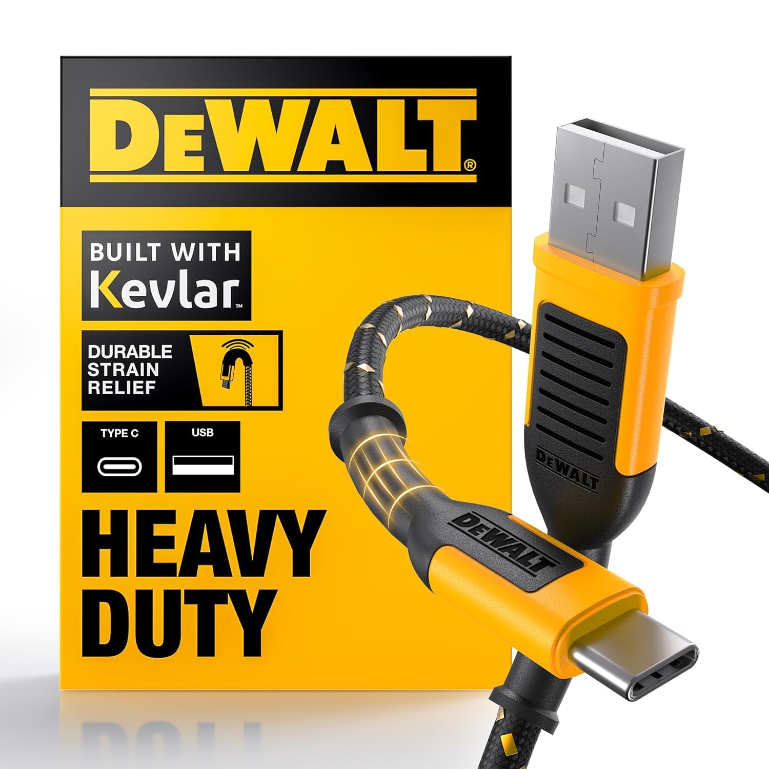 dewalt-heavy-duty-usb-a-to-usb-c-cable-6-ft-kevlar-reinforced-black image 1