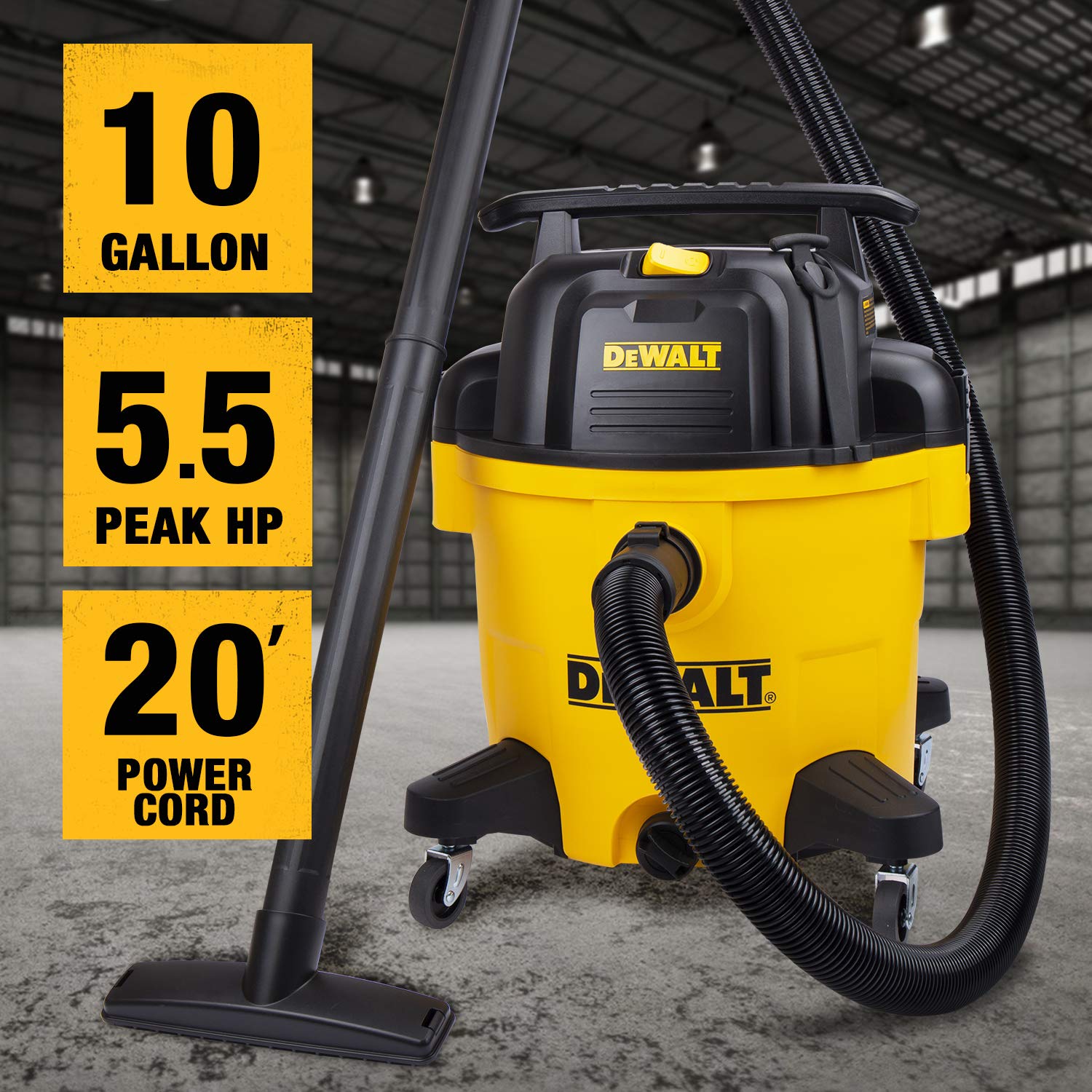 dewalt-dxv10p-10-gallon-5-5-hp-wet-dry-shop-vacuum-with-20-foot-cord image 3