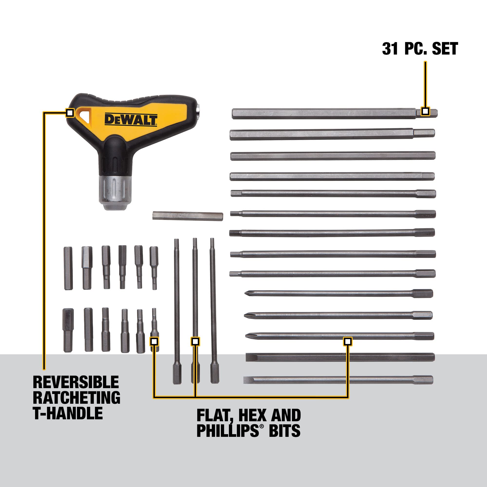 dewalt-dwht70265-31-piece-ratcheting-t-handle-hex-key-set image 2