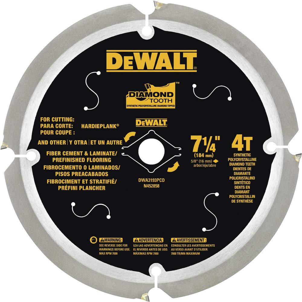 dewalt-dwa3193pcd-7-1-4-inch-4-tooth-diamond-saw-blade-for-fiber-cement-and-lami image 1