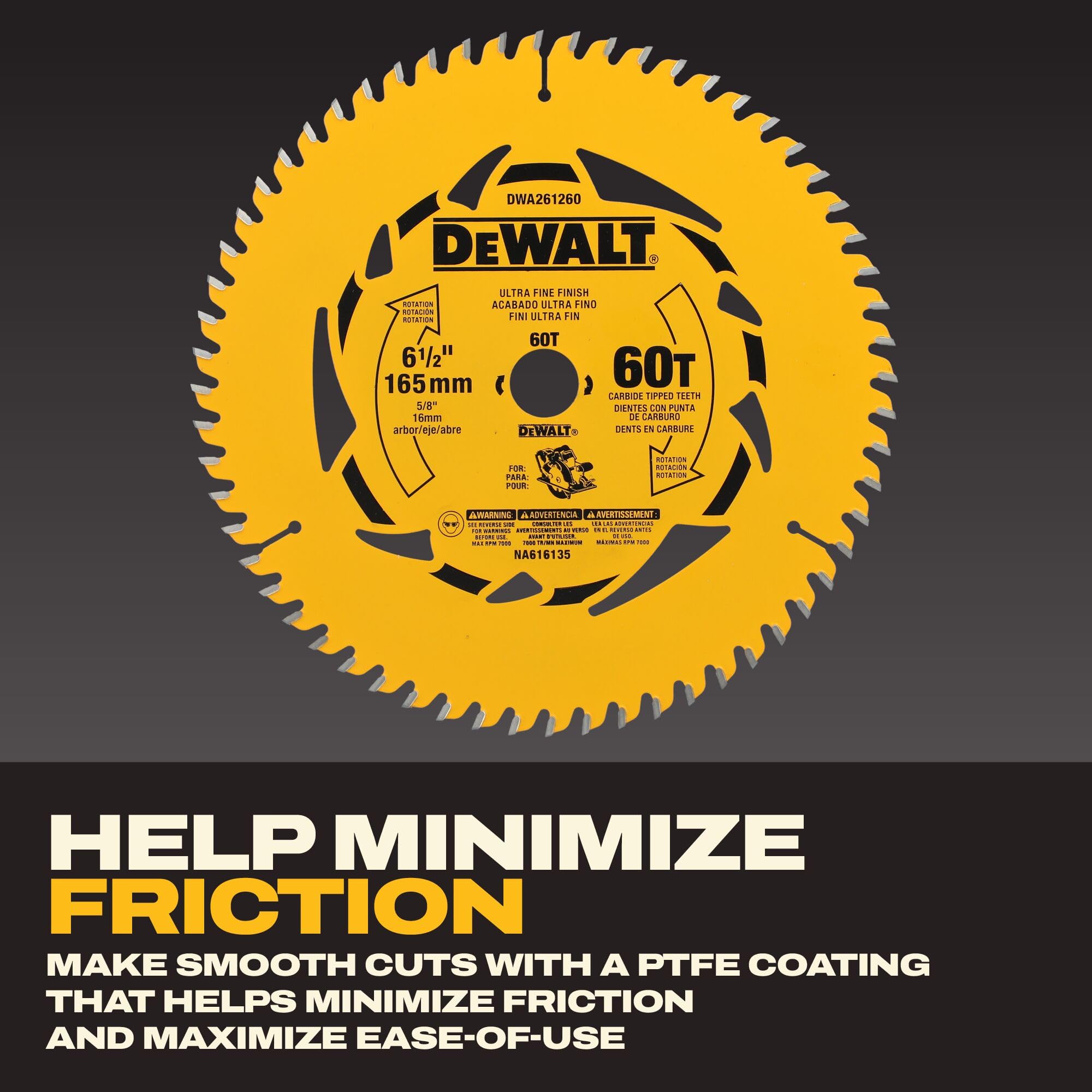dewalt-dwa261260-6-1-2-circular-saw-blade-60t-ptfe-coated-ultra-fine-finish image 5