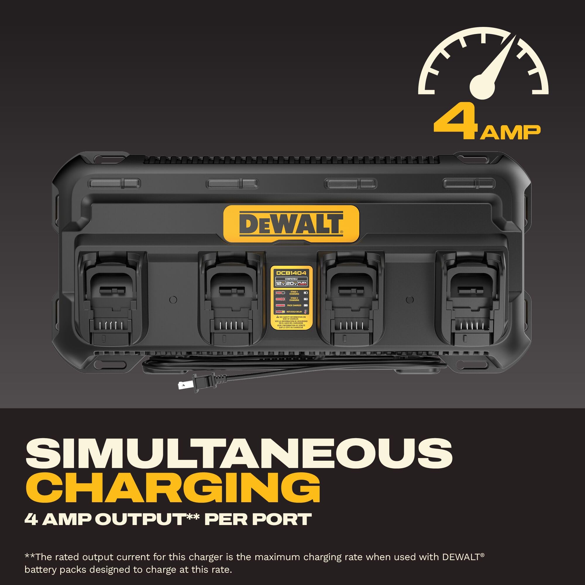 dewalt-dcb1404-4-amp-multiport-fast-charger-for-12v-max-20v-max-and-flexvolt-bat image 4
