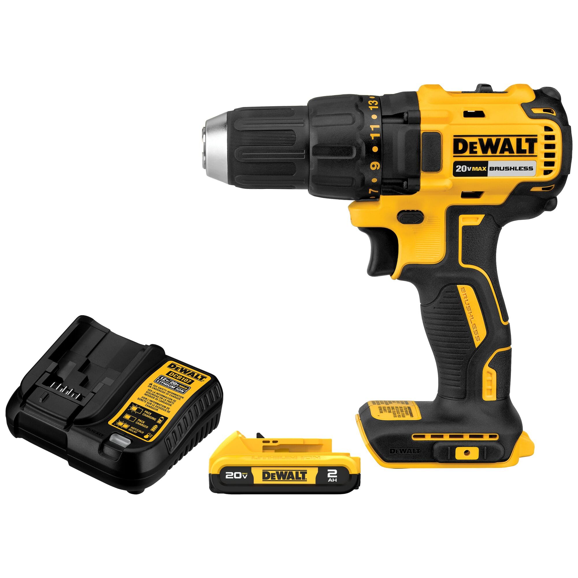 dewalt-dcd777d1-20v-max-brushless-1-2-in-drill-driver-kit-2-0-ah image 1