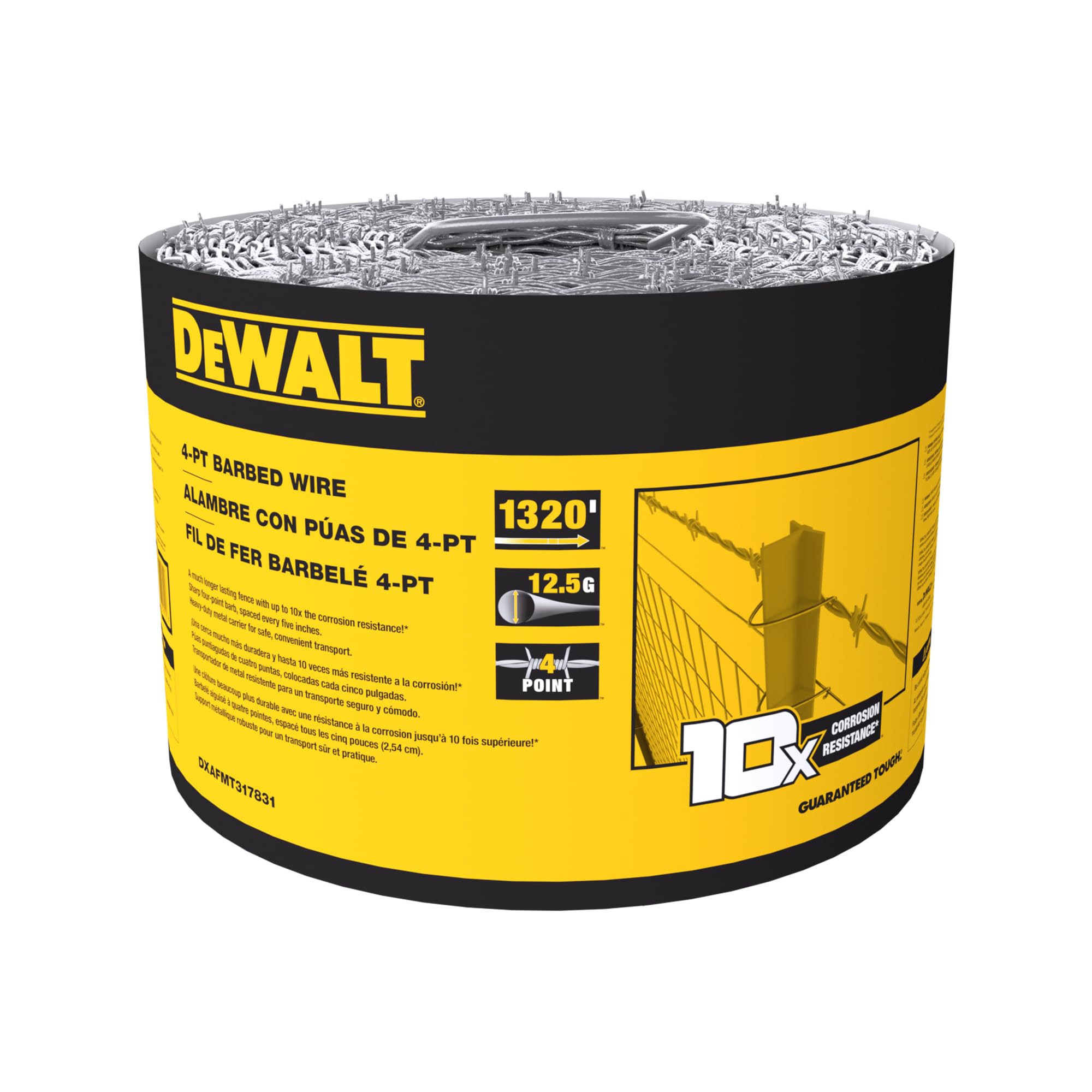 dewalt-4-point-barbed-wire-fence-1320-ft-12-5-gauge-galvanized-steel image 1