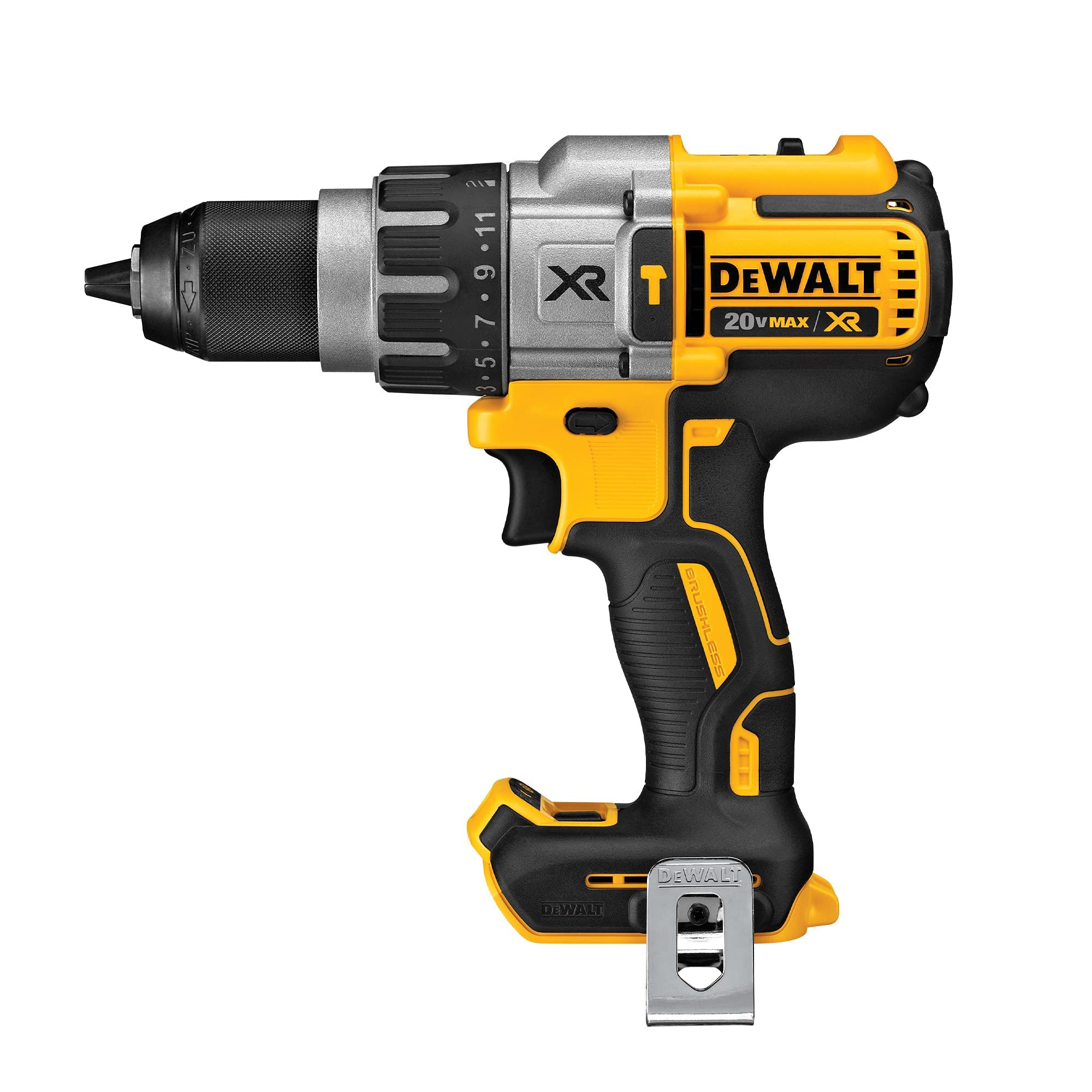 dewalt-20v-max-xr-brushless-hammer-drill-driver-1-2-inch-3-speed-dcd996b-tool-on image 1