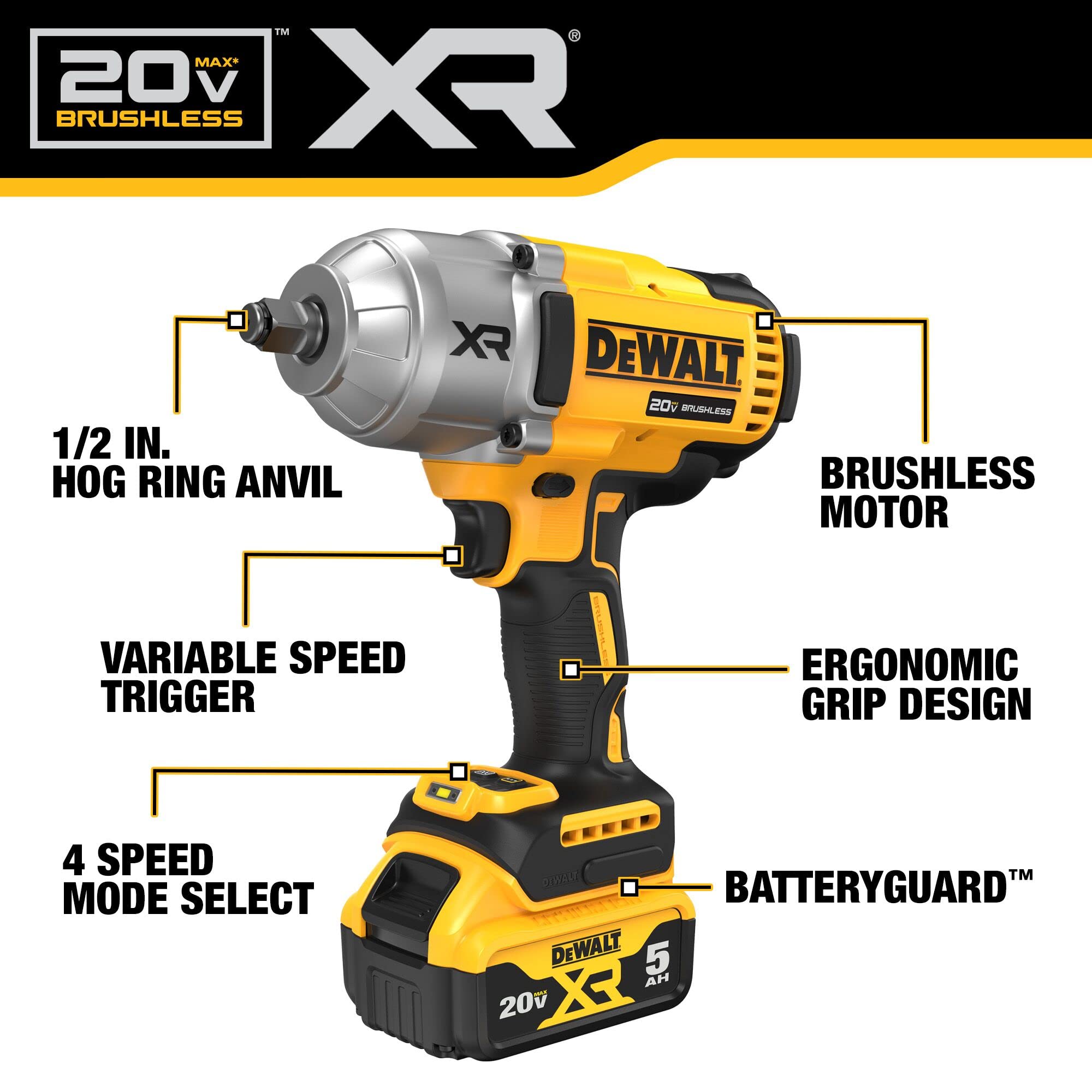 dewalt-dcf900p1-20v-max-xr-1-2-inch-high-torque-impact-wrench-kit-with-battery-c image 3