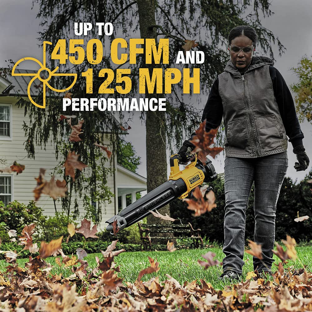 dewalt-dcbl722b-20v-max-xr-cordless-handheld-leaf-blower-450-cfm-125-mph-tool-on image 8