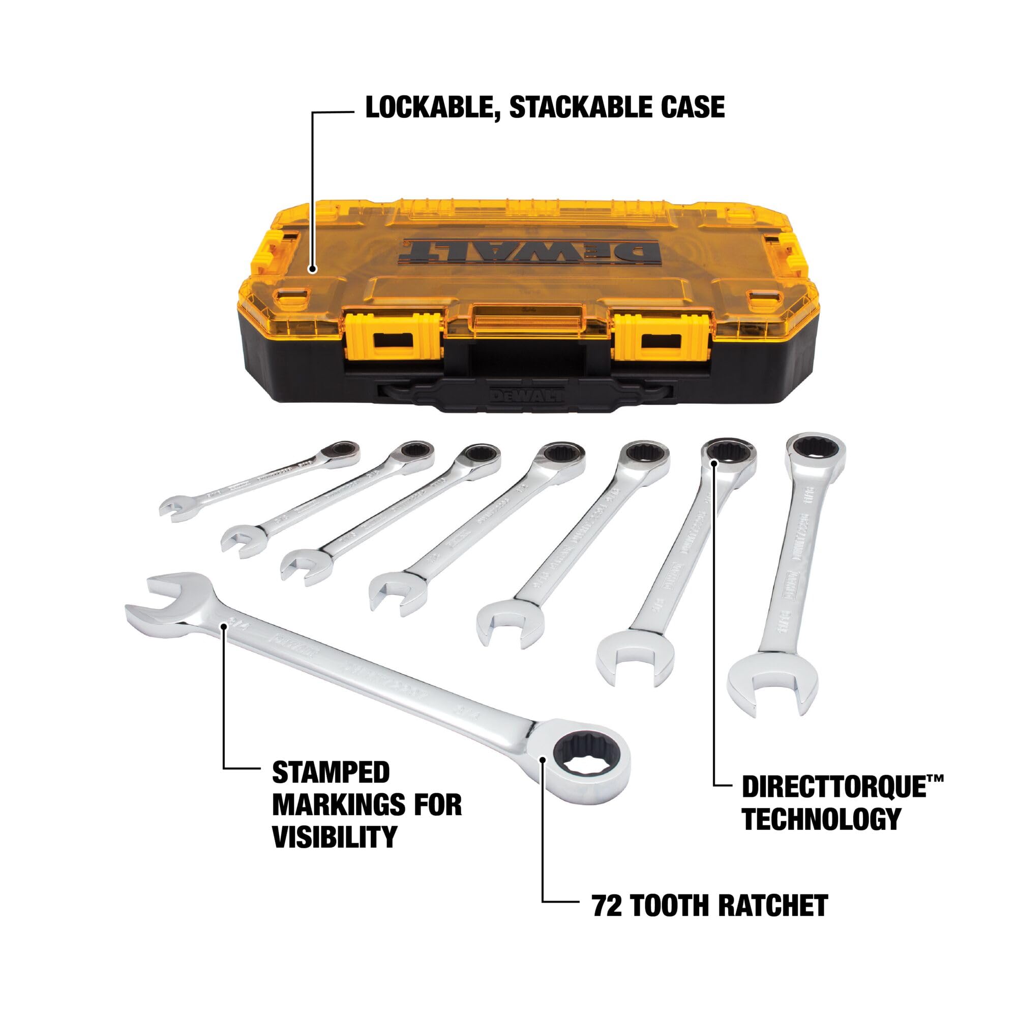 dewalt-tough-box-8-piece-sae-ratcheting-combination-wrench-set image 2