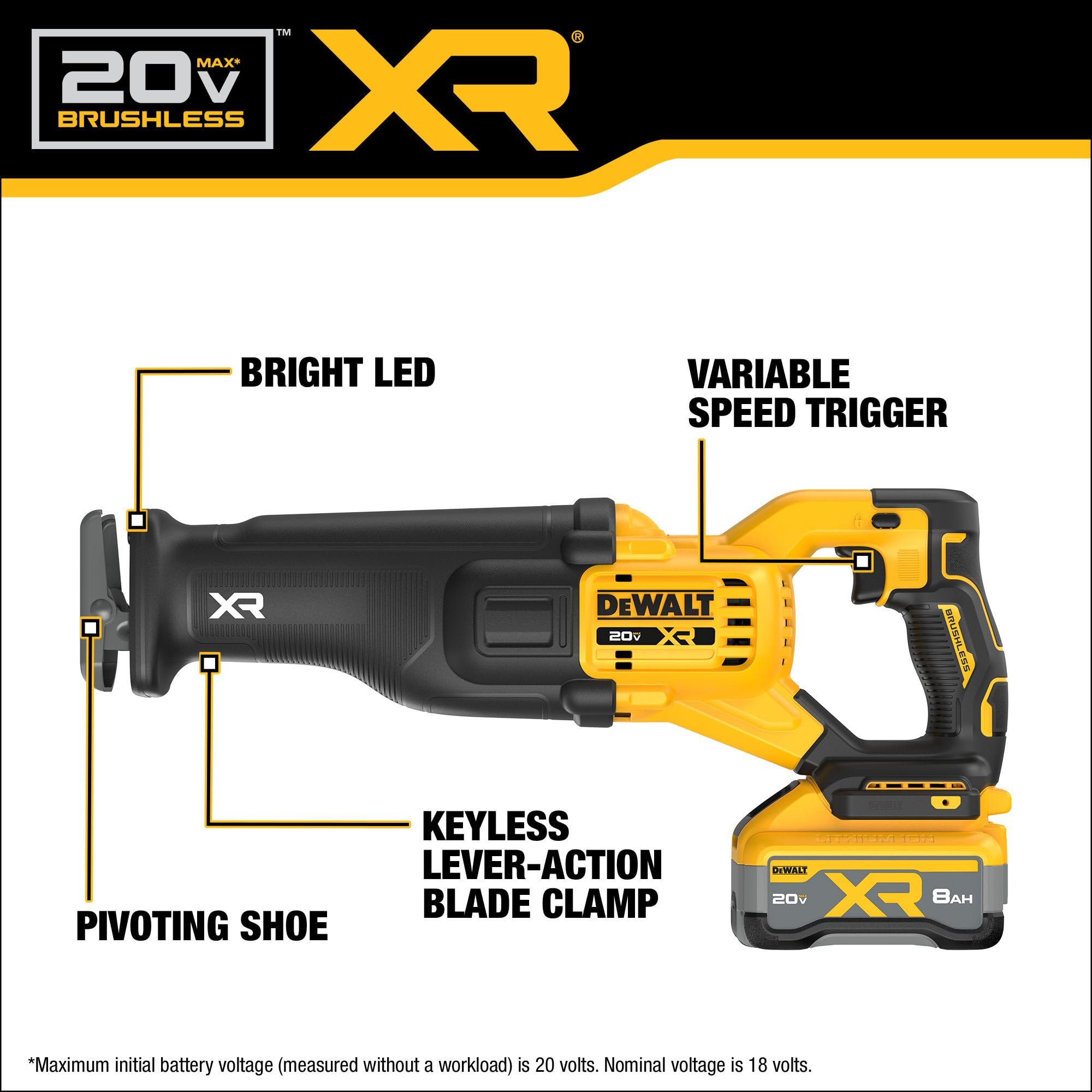 dewalt-dcs384ww1-20v-max-xr-brushless-reciprocating-saw-kit-with-battery-charger image 3