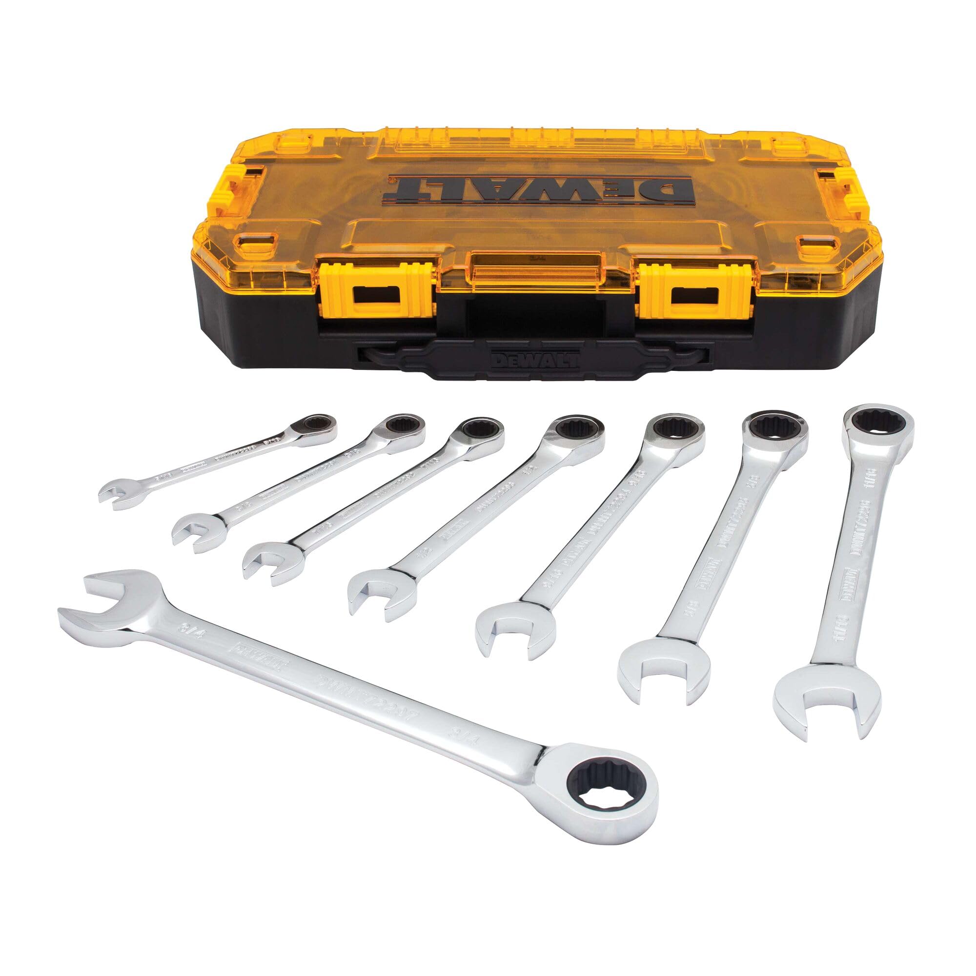dewalt-tough-box-8-piece-sae-ratcheting-combination-wrench-set image 1