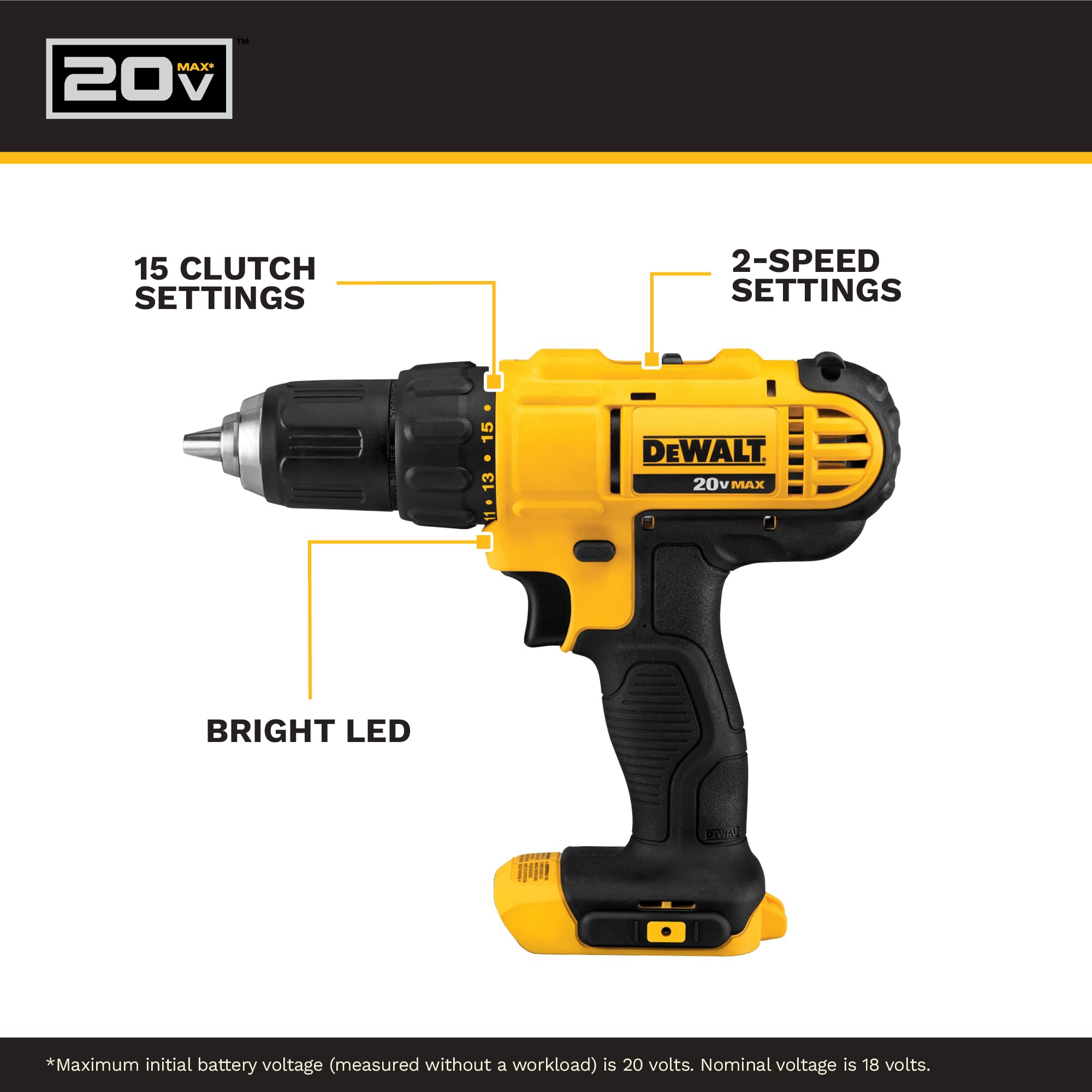 dewalt-20v-max-dcd771c2-2-speed-drill-driver-kit image 3