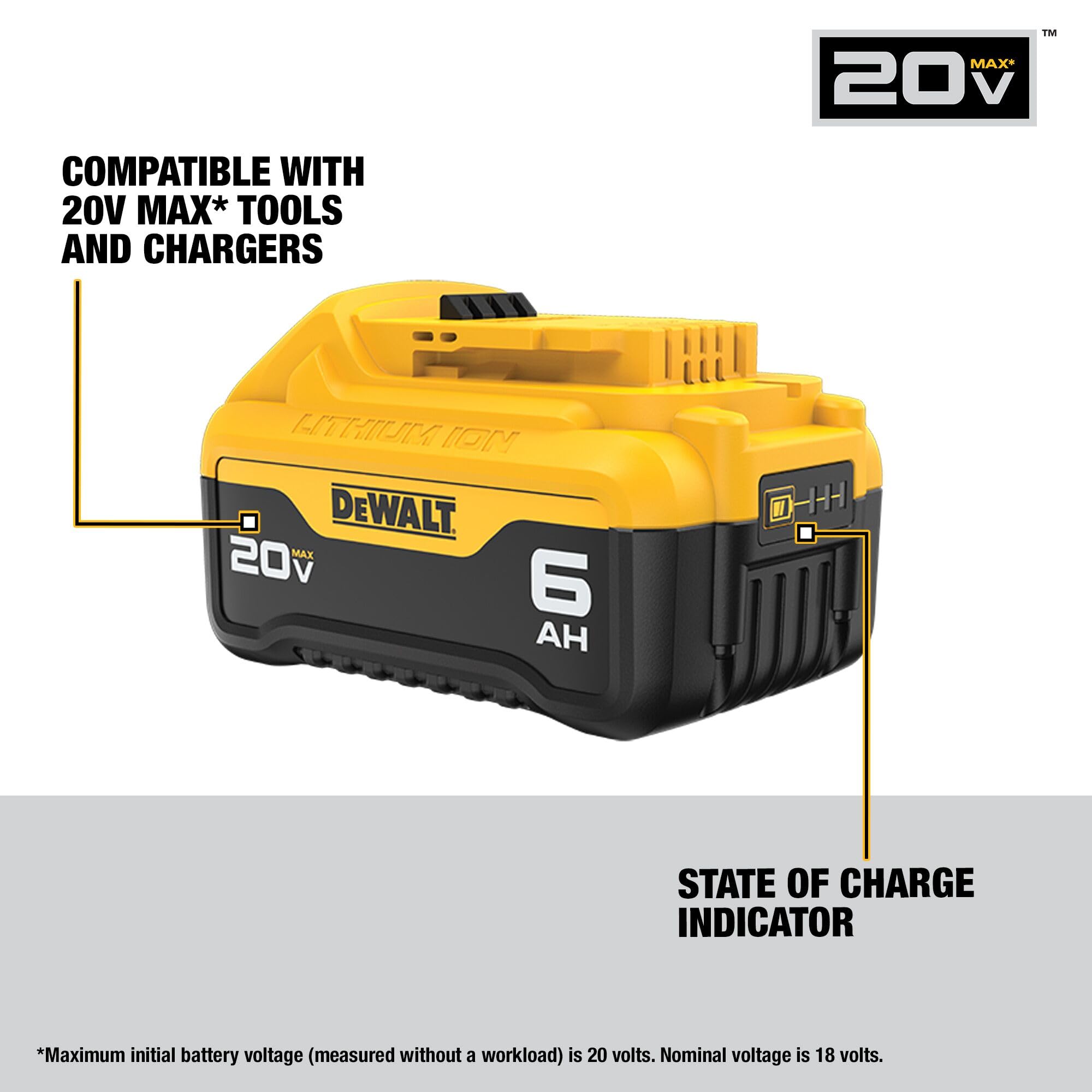 dewalt-dcb206-2-20v-max-xr-premium-battery-2-pack-6-0ah image 3