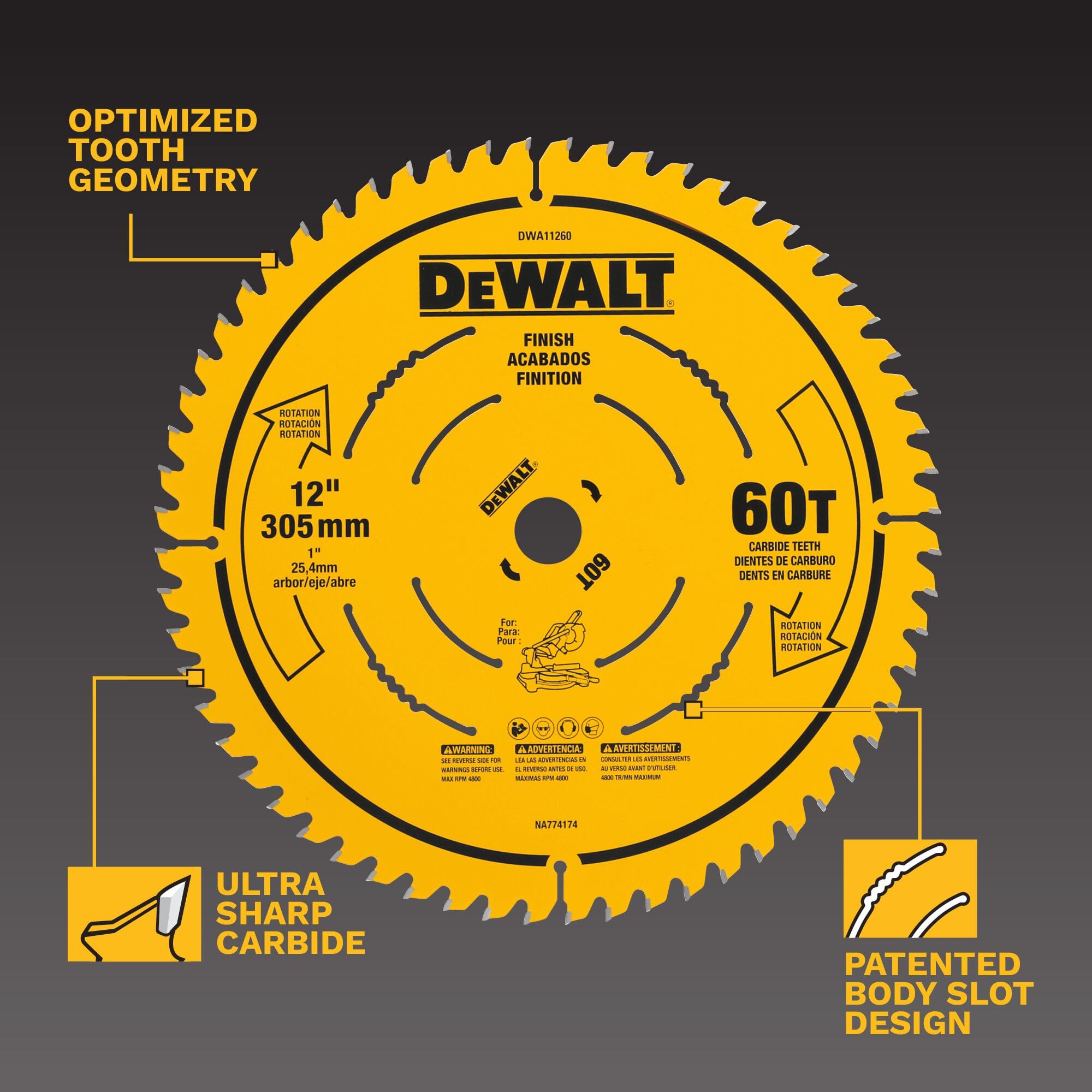 dewalt-dwa11260-12-inch-60-tooth-carbide-finish-saw-blade image 2