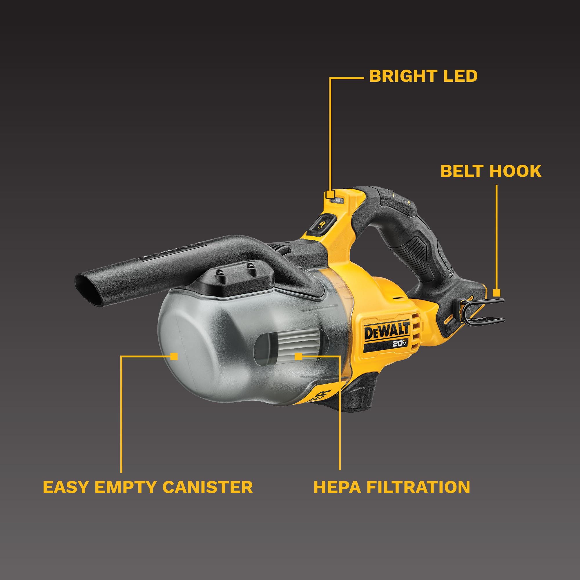 dewalt-20v-max-handheld-vacuum-with-hepa-filter-and-6-attachments-tool-only-dcv5 image 3