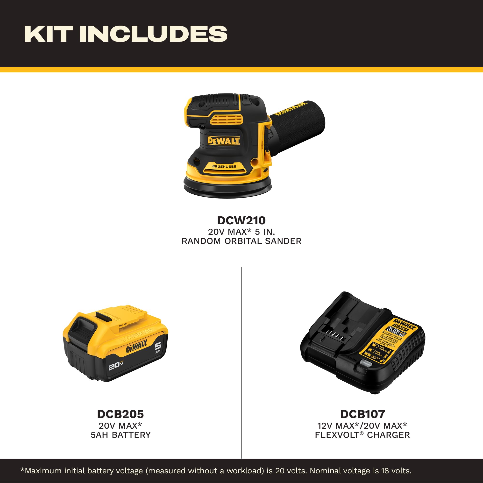 dewalt-20v-max-xr-brushless-5-inch-random-orbital-sander-kit-dcw210p1 image 2