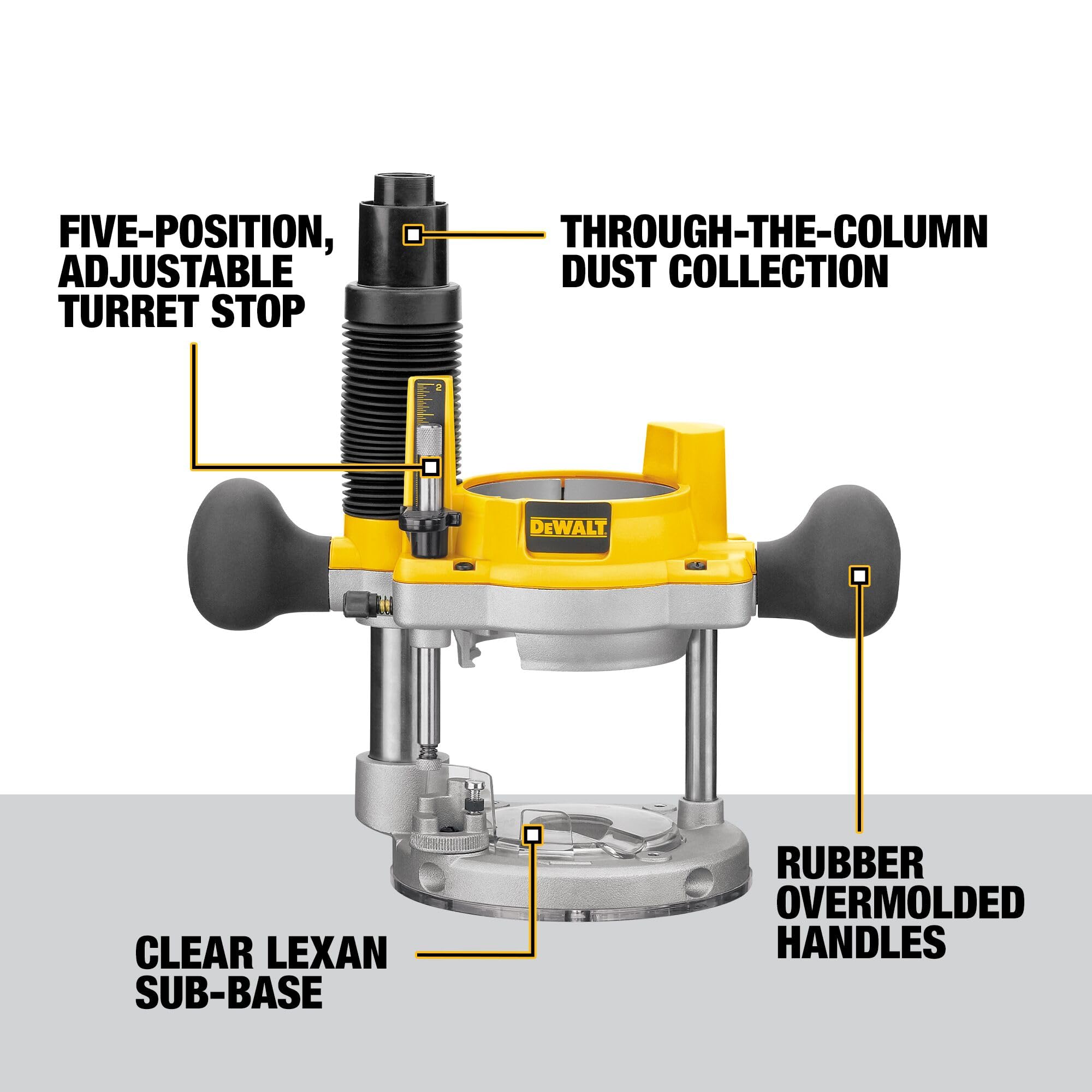 dewalt-dw618pkb-2-1-4-hp-fixed-plunge-base-router-combo-kit image 4