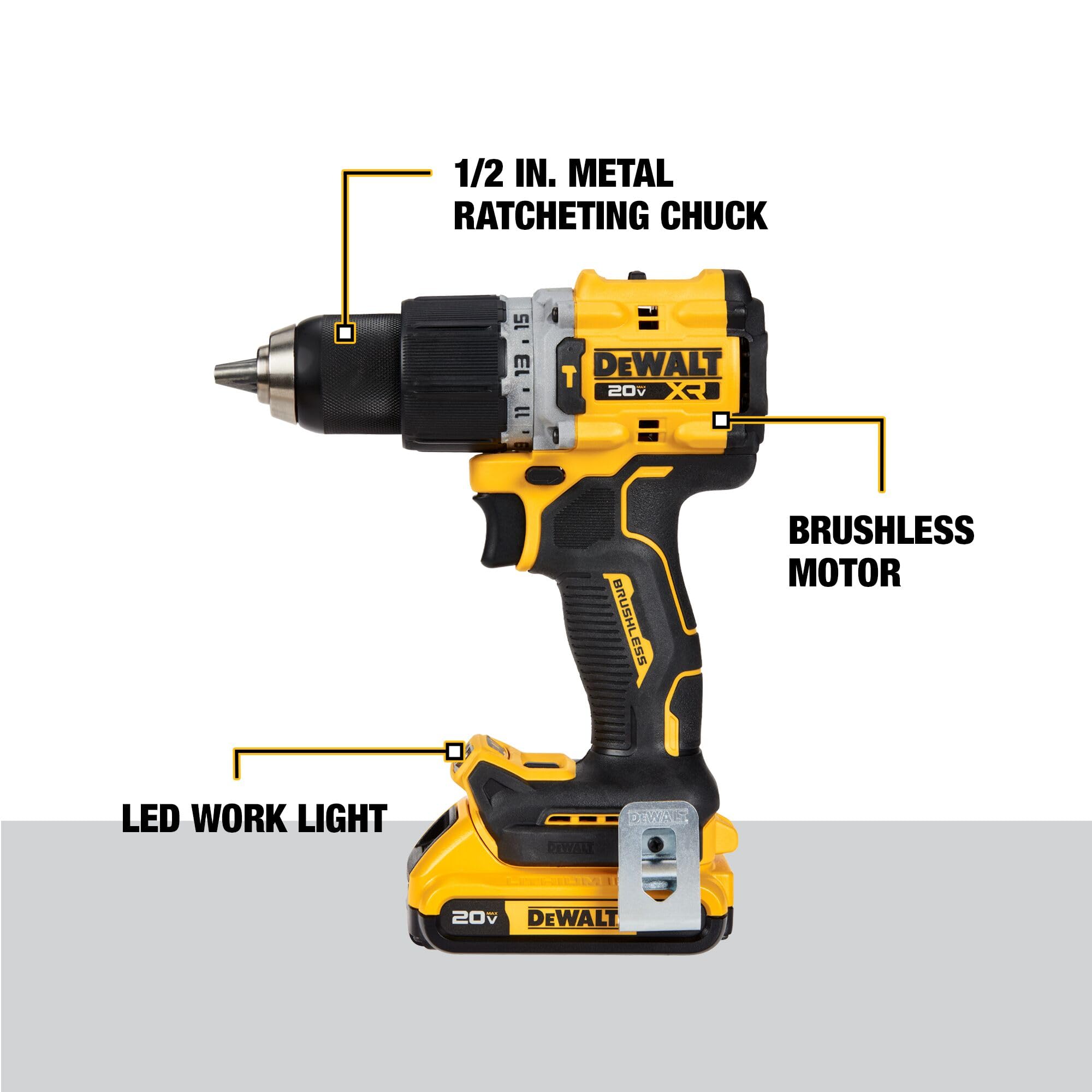 dewalt-20v-max-xr-dcd805d2-brushless-1-2-hammer-drill-driver-kit image 2