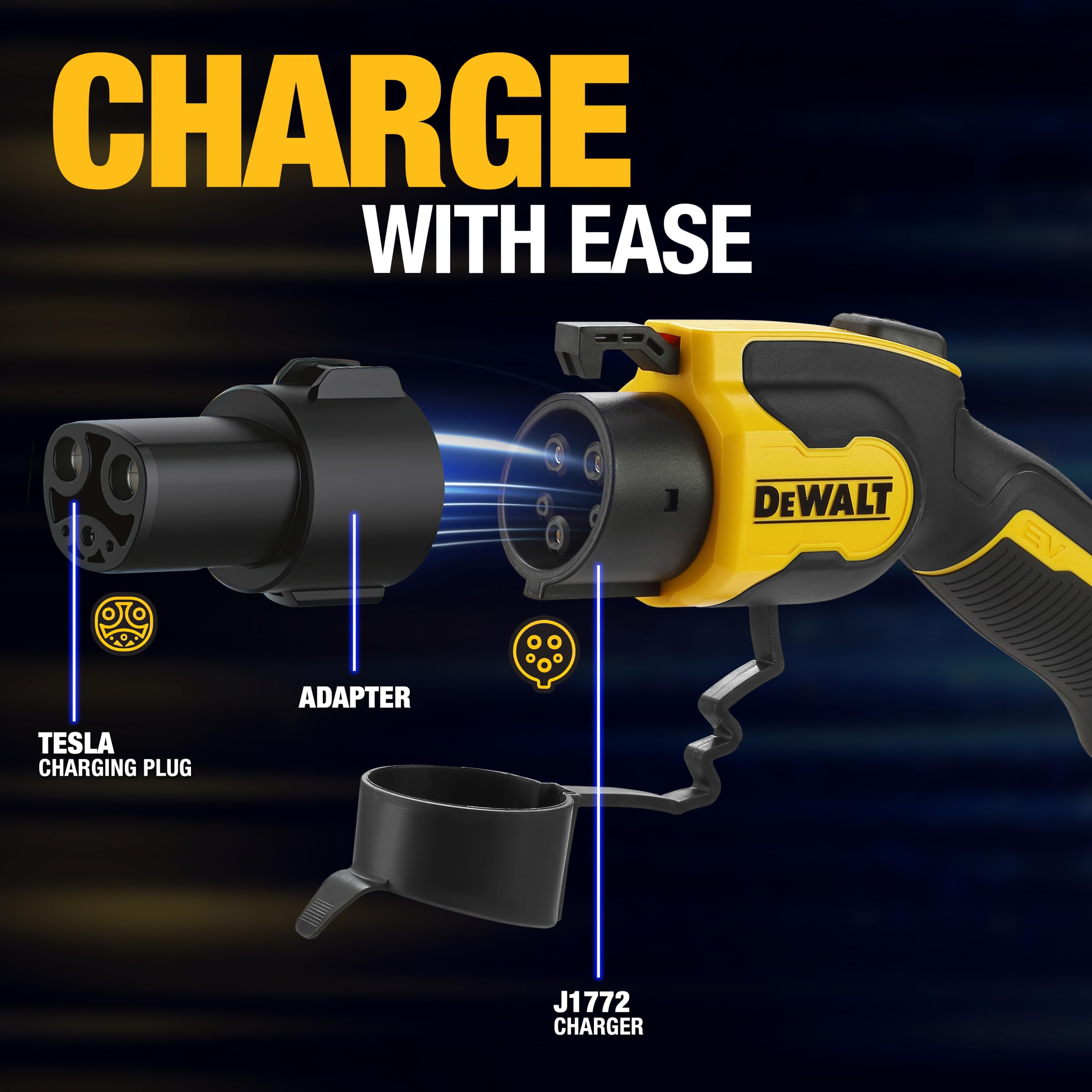 dewalt-sae-j1772-to-tesla-ev-charging-adapter-60a-250v-no-tools-required image 2