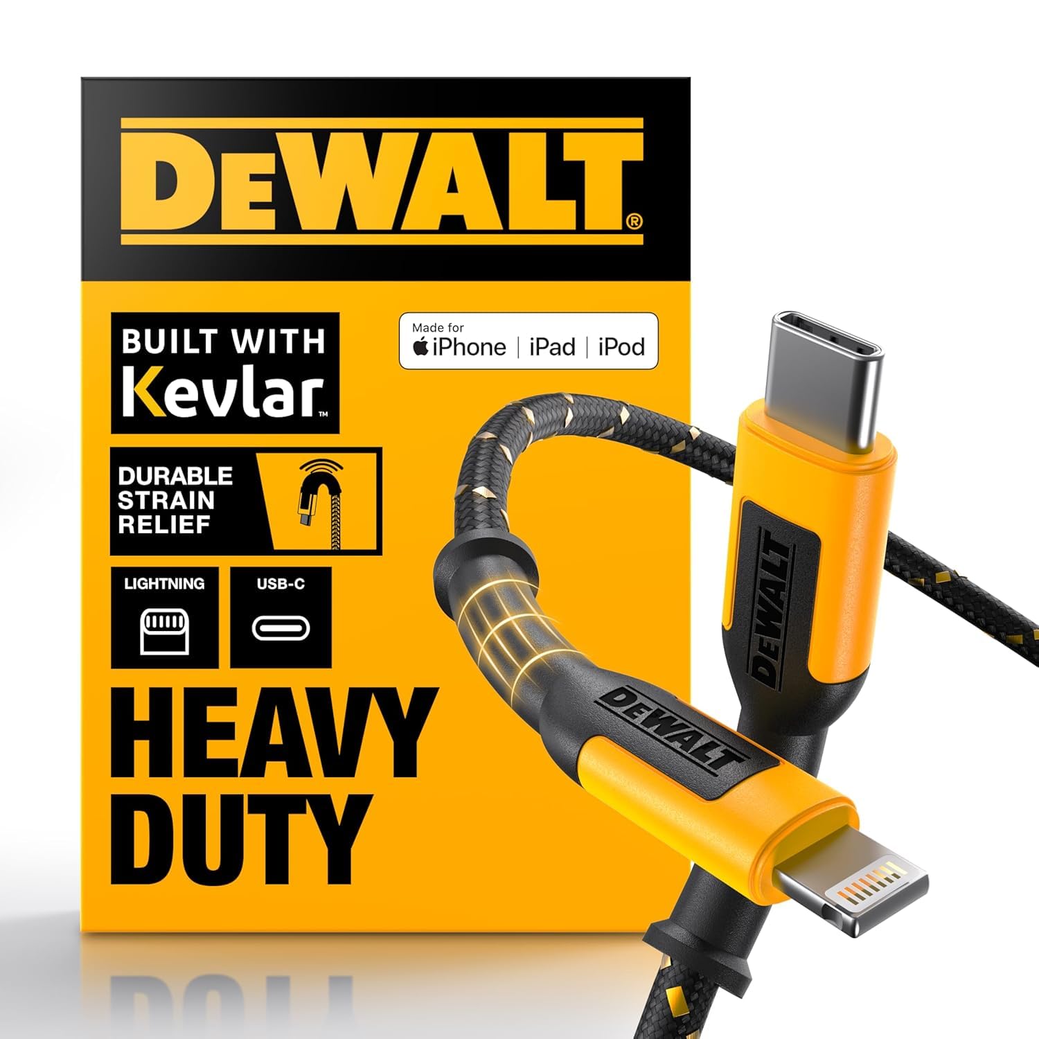 dewalt-mfi-certified-usb-c-to-lightning-cable-4-ft-braided image 1