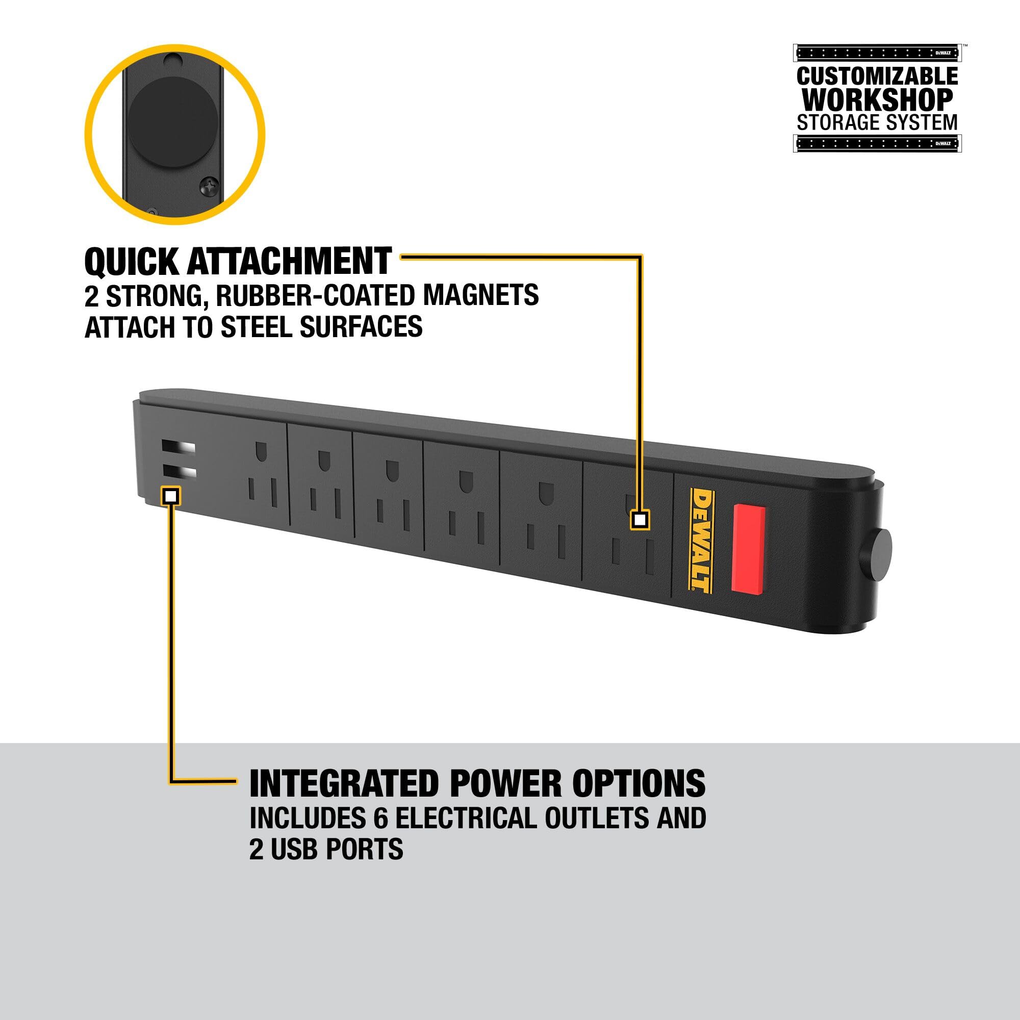 dewalt-dwst82693-magnetic-power-strip-with-6-outlets-and-2-usb-ports image 3