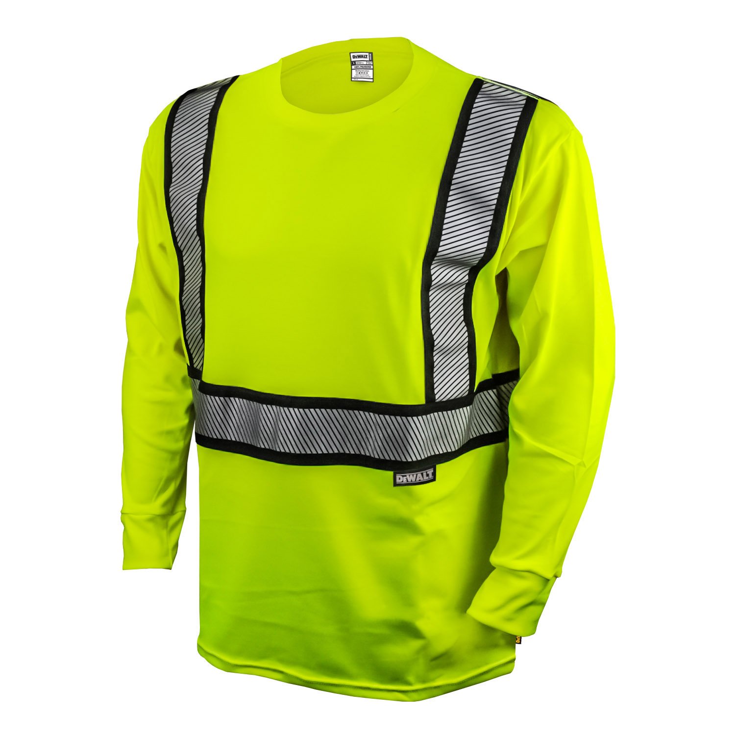 dewalt-dst921-l-class-2-modacrylic-fr-long-sleeve-t-shirt-hi-vis-green-large image 1