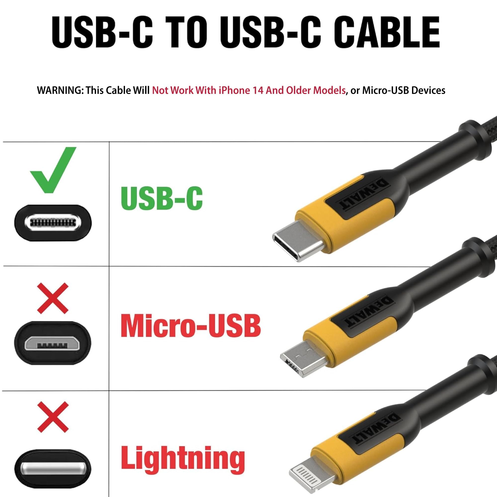 dewalt-heavy-duty-usb-c-to-usb-c-cable-6-ft-60w-fast-charging image 2