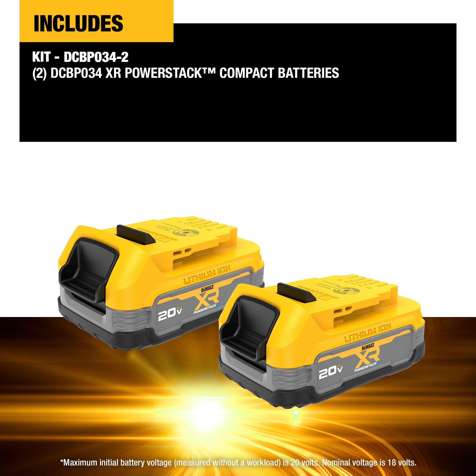 dewalt-20v-max-powerstack-compact-lithium-ion-battery-2-pack-dcbp034-2 image 4